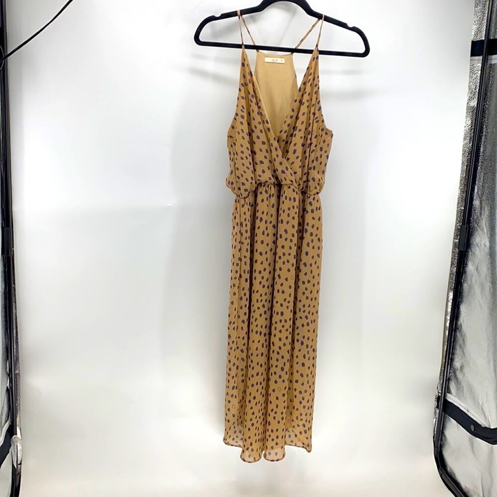 Le Lis leopard print spaghetti strap dress size S beach coastal casual festival